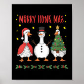 Womens Merry Honk-mas Funny Goose Christmas Humor Poster (Voorkant)