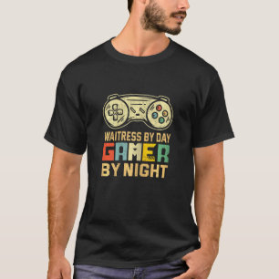Womens met gamer van dag tot dag door nachtvideoga t-shirt