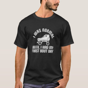 Womens met rolschaatsen, derby voor een rolerderby t-shirt
