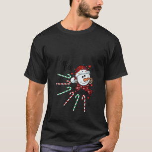 Womens Mia Sneeuwman Candy Cane Kerstmis Grappig T-shirt