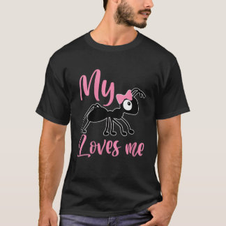 Womens mier ontwerp Mijn tante houdt van me famili T-shirt