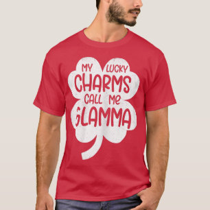 Womens mijn gelukscharmes noemen me Glamma St Patr T-shirt