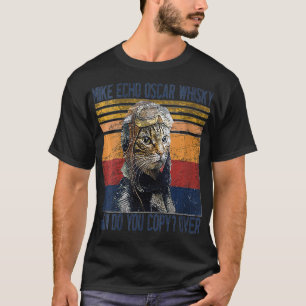 Womens Mike Echo OSWhisky Hoe Pilot je Kat T-shirt
