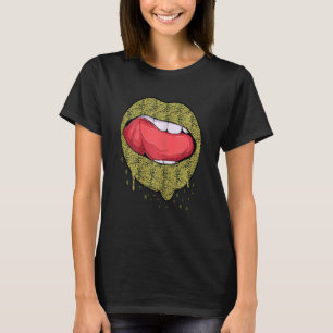 Womens Mini Croco Lizard Bryophyte Print Dripping T-shirt