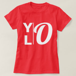 Womens Mode Slogan Graphic YOLO T-shirt
