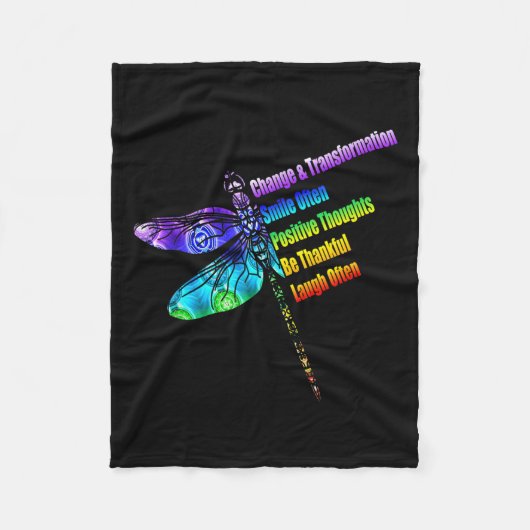 Womens Motivational Insration Gift Dragonfly Fleece Deken (Voorkant)