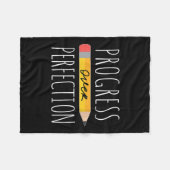 Womens Motivational Progress Over Perfection Back  Fleece Deken (Voorkant (Horizontaal))