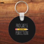 Womens Motivational Progress Over Perfection Back  Sleutelhanger (Voorkant)