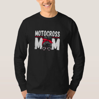 Womens Motocross Mam Bun Dirt Bike Rider T-shirt