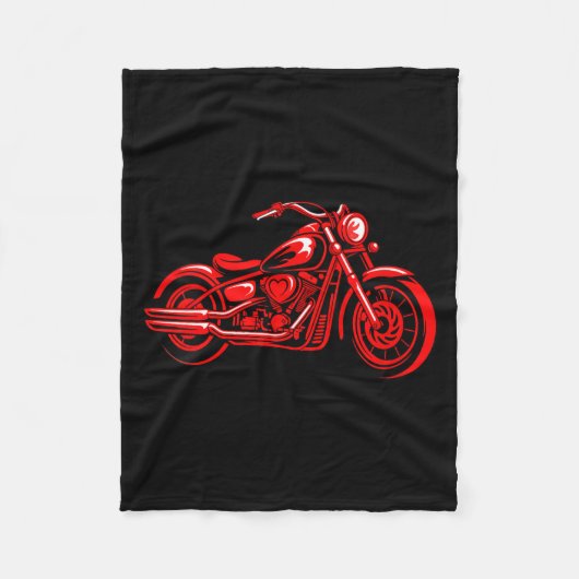 Women's Motorcycle Heart Biker Valentines Day Ride Fleece Deken (Voorkant)