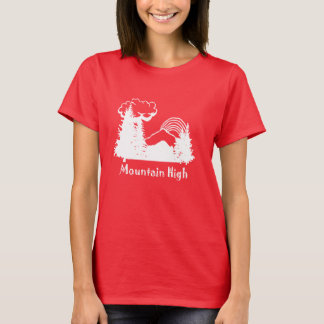 Women's Mountain High Camp wit logo donker t-shirt