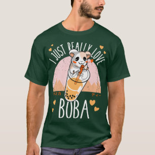 Womens Mouse Boba Funny Anime Japanse bellenthee T-shirt