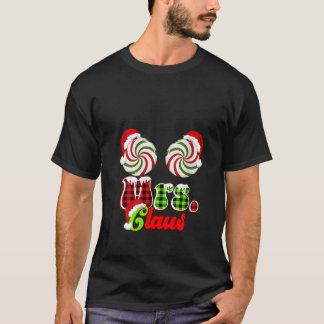 Womens Mrs Claus Couples Cute Peppermint Candy Can T-shirt