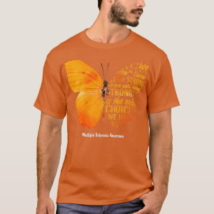 Womens MS Butterfly Oranje Ribbon Multiple Scleros T-shirt