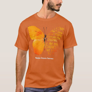 Womens MS Butterfly Oranje Ribbon Multiple Scleros T-shirt
