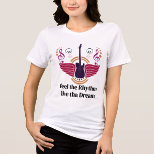 Women's Music Lover T-shirt - Feel the Rhythm Live