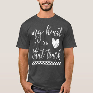 Womens My Heart Is On That Track Motocross BMX T-shirt