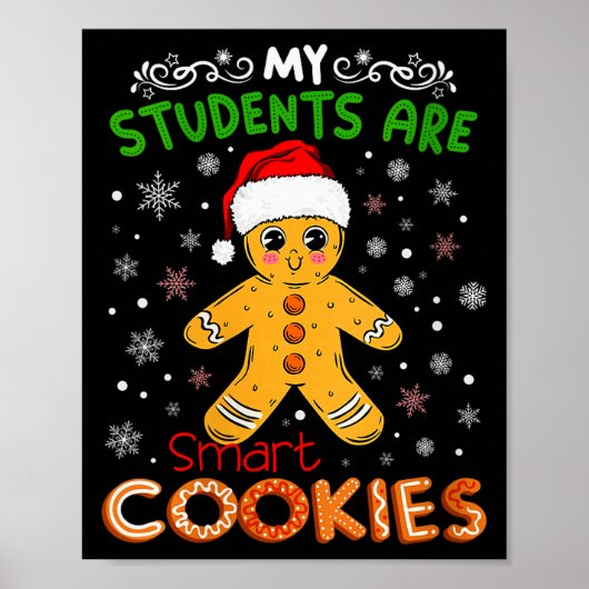 Womens My Students Are Smart Cookies Christmas Gin Poster (Voorkant)