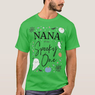 Womens Nana of the Spooky One First Birthday Blue T-shirt