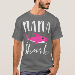 Womens Nana Shark Grandma Grandmoeder Pink Shark G T-shirt