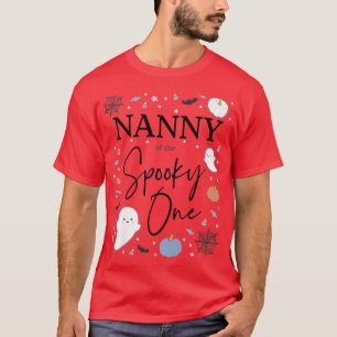 Womens Nanny of the Spooky One First Birthday Boy T-shirt