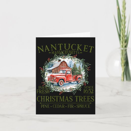Womens Nantucket Ma Farm Fresh Christmas Trees Gre Kaart (Voorkant)