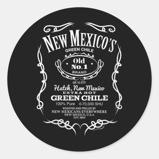 Womens New Mexico's Old No. 1 Hatch Green Chile No Ronde Sticker (Voorkant)