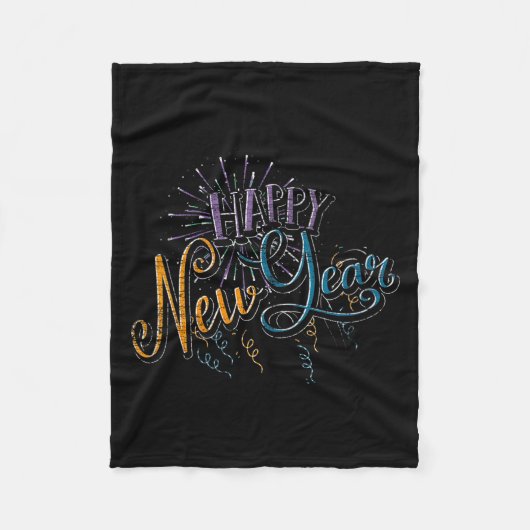 Womens New Years Eve Celebration Confetti Firework Fleece Deken (Voorkant)
