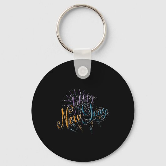 Womens New Years Eve Celebration Confetti Firework Sleutelhanger (Voorkant)