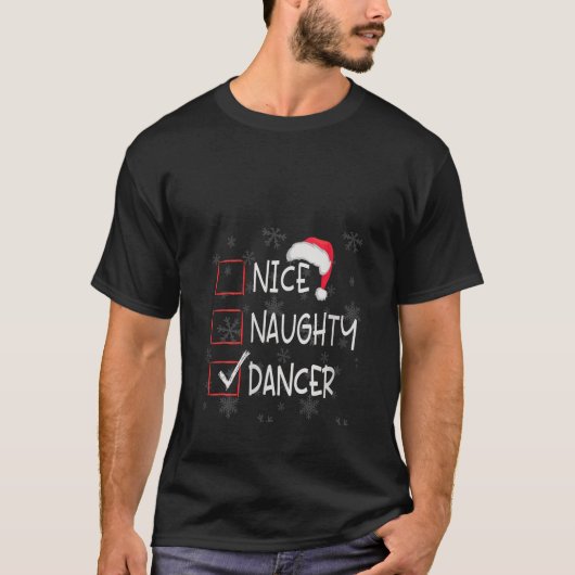 Womens Nice Naughty Dancer Dance Studio List Chris T-shirt (Voorkant)