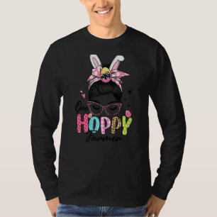 Womens One Hoppy Farmer Boerderij Messy Bun Hair B T-shirt