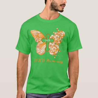 Womens Oranje Butterfly Faith ADHD Awareness 1312 T-shirt