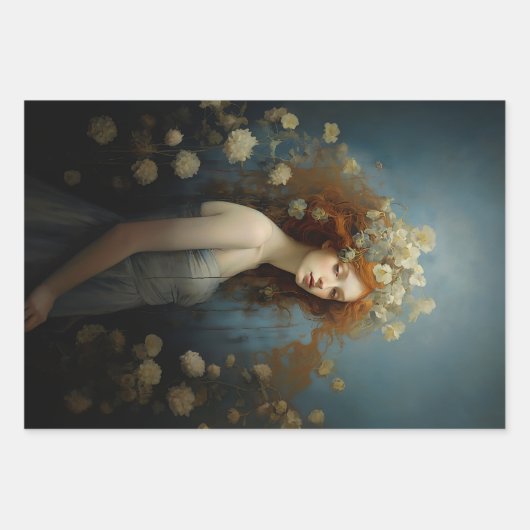 Women's paintings with gold accents decoupage  inpakpapier vel (Voorkant 2)