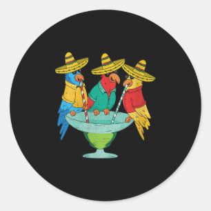Womens Parrot Cinco De Mayo Funny Drink Tequila Ronde Sticker