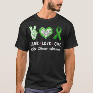 Womens Peace Love genezing nier disease awareness T-shirt