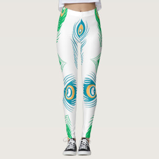 Womens Peacock Feathers Kleurrijke Leggings