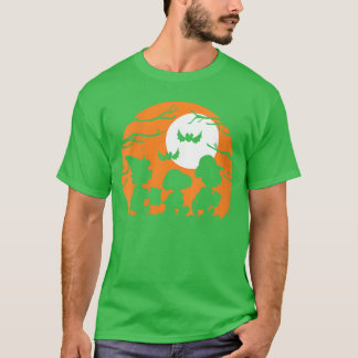 Womens Peanuts Halloween Trick Or treat Silhouette T-shirt