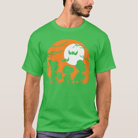 Womens Peanuts Halloween Trick Or treat Silhouette T-shirt (Voorkant)