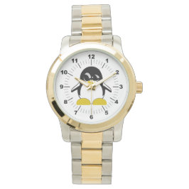 Women's Penguin Oversized Two-Tone Armband Horloge