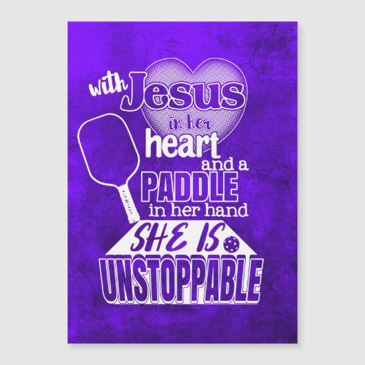 Womens Pickleball Paddle and Jesus Card (Voorkant)