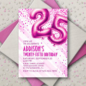 Womens Pink 25e anniversaire Invitation