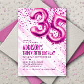 Womens Pink 35th Birthday Invitation