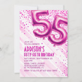 Womens Pink 55e anniversaire Invitation (Devant)