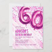 Womens Pink 60e anniversaire Invitation (Devant)