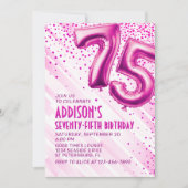 Womens Pink 75e anniversaire Invitation (Devant)