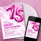 Womens Pink 75e anniversaire Invitation