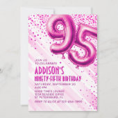 Womens Pink 95e anniversaire Invitation (Devant)