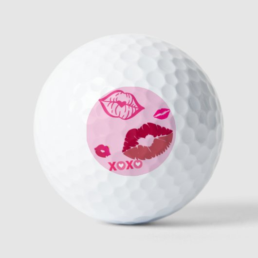 Womens Pink Lips Golf Ball Golfballen (Voorkant)