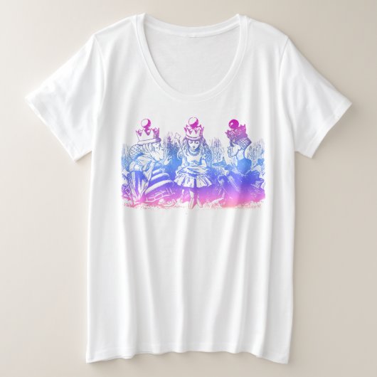 Women's Plus Alice in Wonderland Trois Reines Art (Design devant)