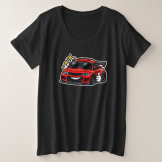Women's Plus Size Funny Car Tee | Noir